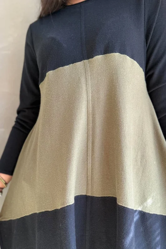Agata Longline Split Side Knit Khaki
